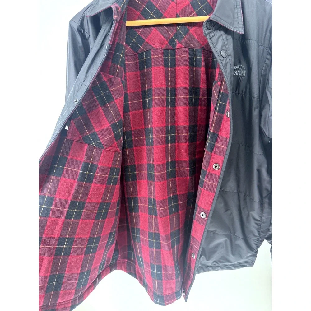 The North Face Jacket Men's M Black Fort Point Flannel Snap Reversible Shacket